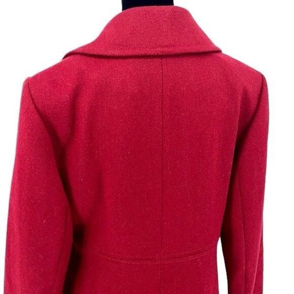 Donatella Vintage Women's Printed Lining Wool Button Single Breasted Coat Cherry - Picture 4 of 9